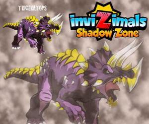 Puzzle Triceratops. Invizimals Shadow Zone. Invizimals χορτοφάγος με μεγάλη δύναμη και ανδρεία